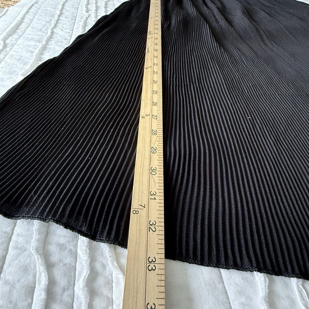 Lapis Pleated Skirt Opera Poetcore Woman L Black Pull on Chic Event Old Money - Picture 5 of 7